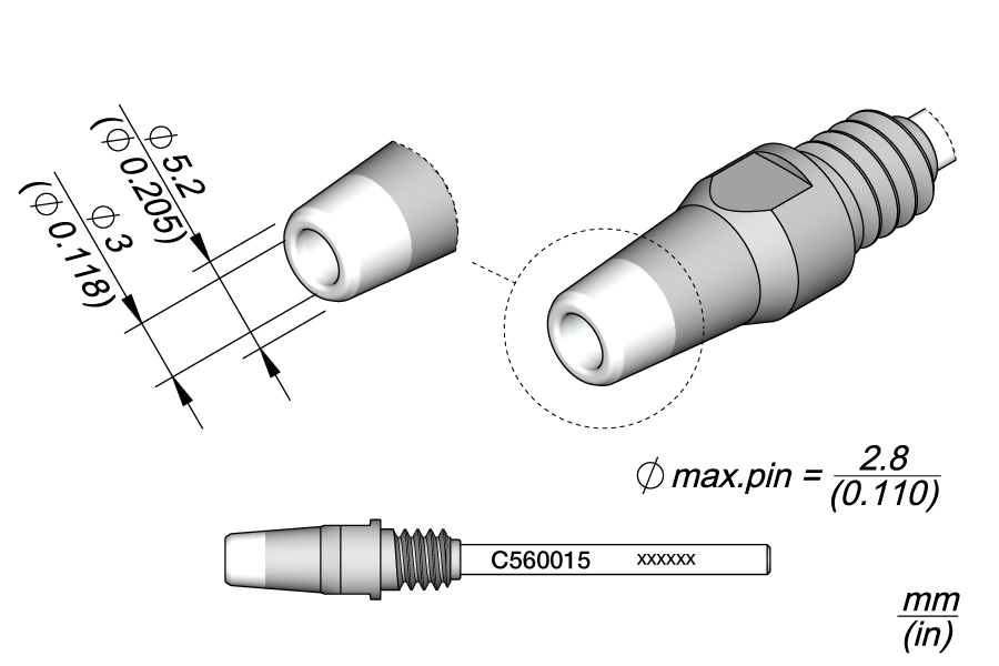 C560015 - Through-hole Desoldering Tip Ø 3